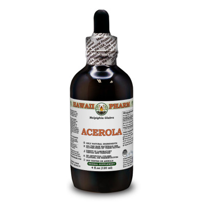 Acerola Alcohol-FREE Liquid Extract, Organic Acerola (Malpighia Glabra) Dried Berry Glycerite