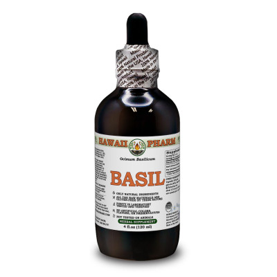 Basil Alcohol-FREE Liquid Extract, Basil (Ocimum Basilicum) Dried Leaf Glycerite