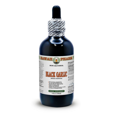Black Garlic (Allium Sativum) Glycerite, Organic Dried Powder Alcohol-Free Liquid Extract, Da Suan, Glycerite Herbal Supplement