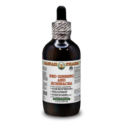 Red Ginseng and Echinacea Alcohol-FREE Herbal Liquid Extract, Red Ginseng Dried Root, Echinacea Dried Root Glycerite